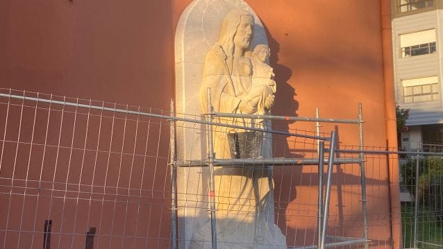 Bendición de la nueva escultura de San José