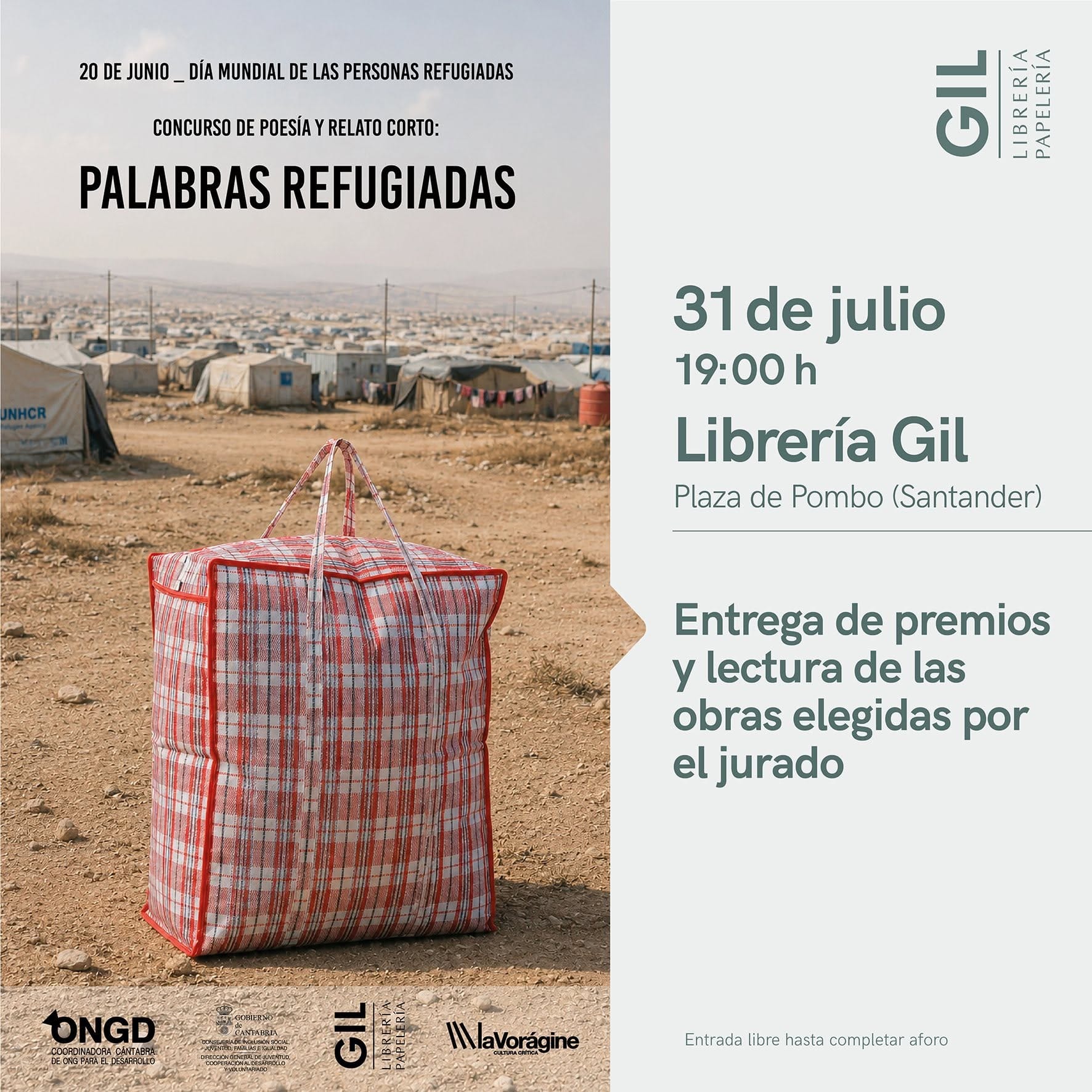 Entrega de premios del concurso de poesía y relato Palabras Refugiadas