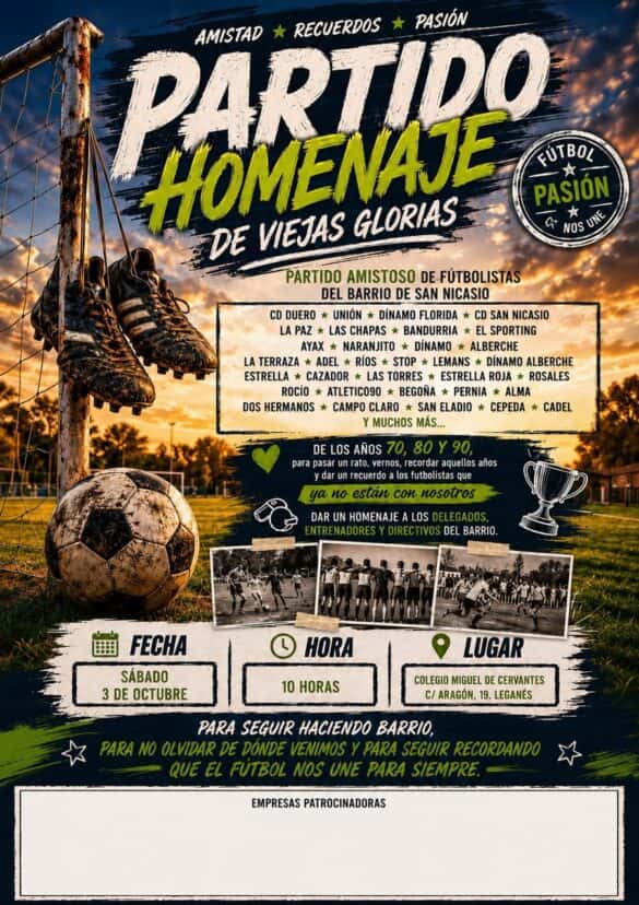 Partido homenaje del fútbol de barrio de San Nicasio