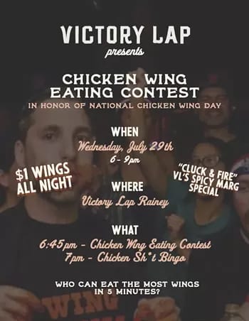 Victory Lap Rainey's National Chicken Wing Day