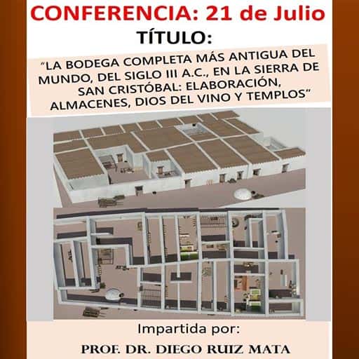 Conferencia 'La bodega completa más antigua del mundo, del siglo III a.C., en la Sierra de San Cristóbal'