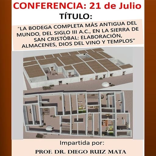 Conferencia 'La bodega completa más antigua del mundo, del siglo III a.C., en la Sierra de San Cristóbal'