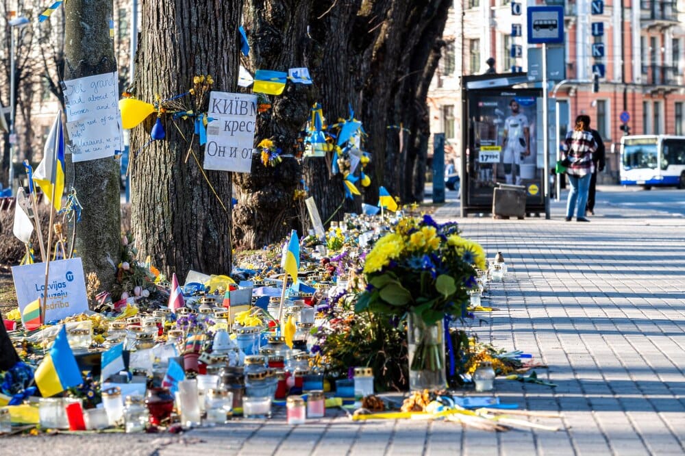 Marcha pacífica por el cuarto aniversario de la invasión de Ucrania