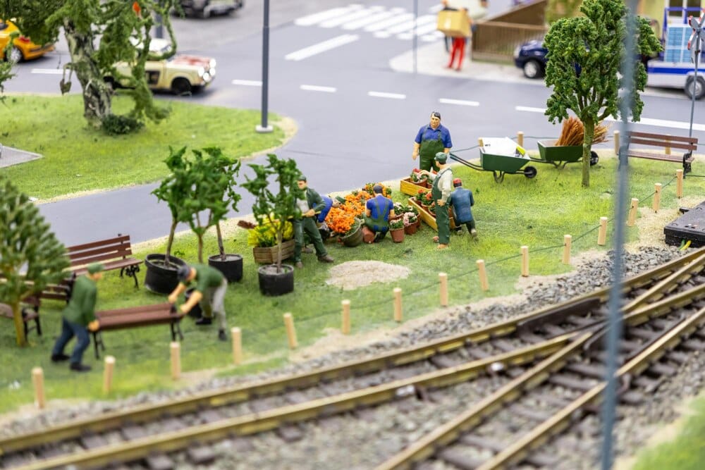 Trenes en miniatura en el Parque del Tren de Trinitarios