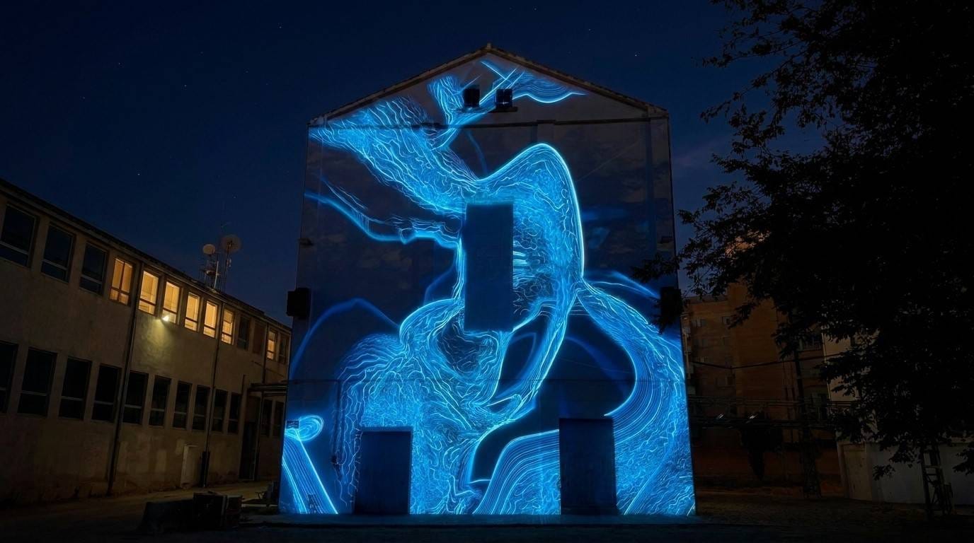 Videomapping a la façana de La Tèrmica