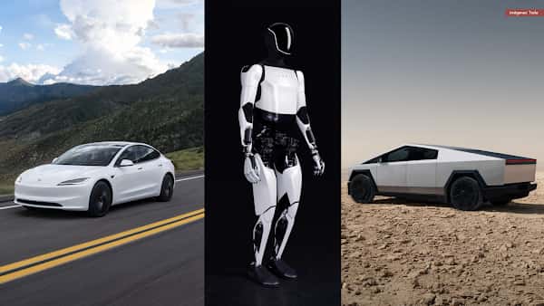 Exposición de los coches sin conductor y robots de Tesla