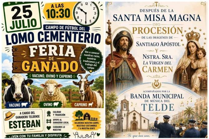 Fiestas de Lomo Cementerio: feria de ganado y procesión