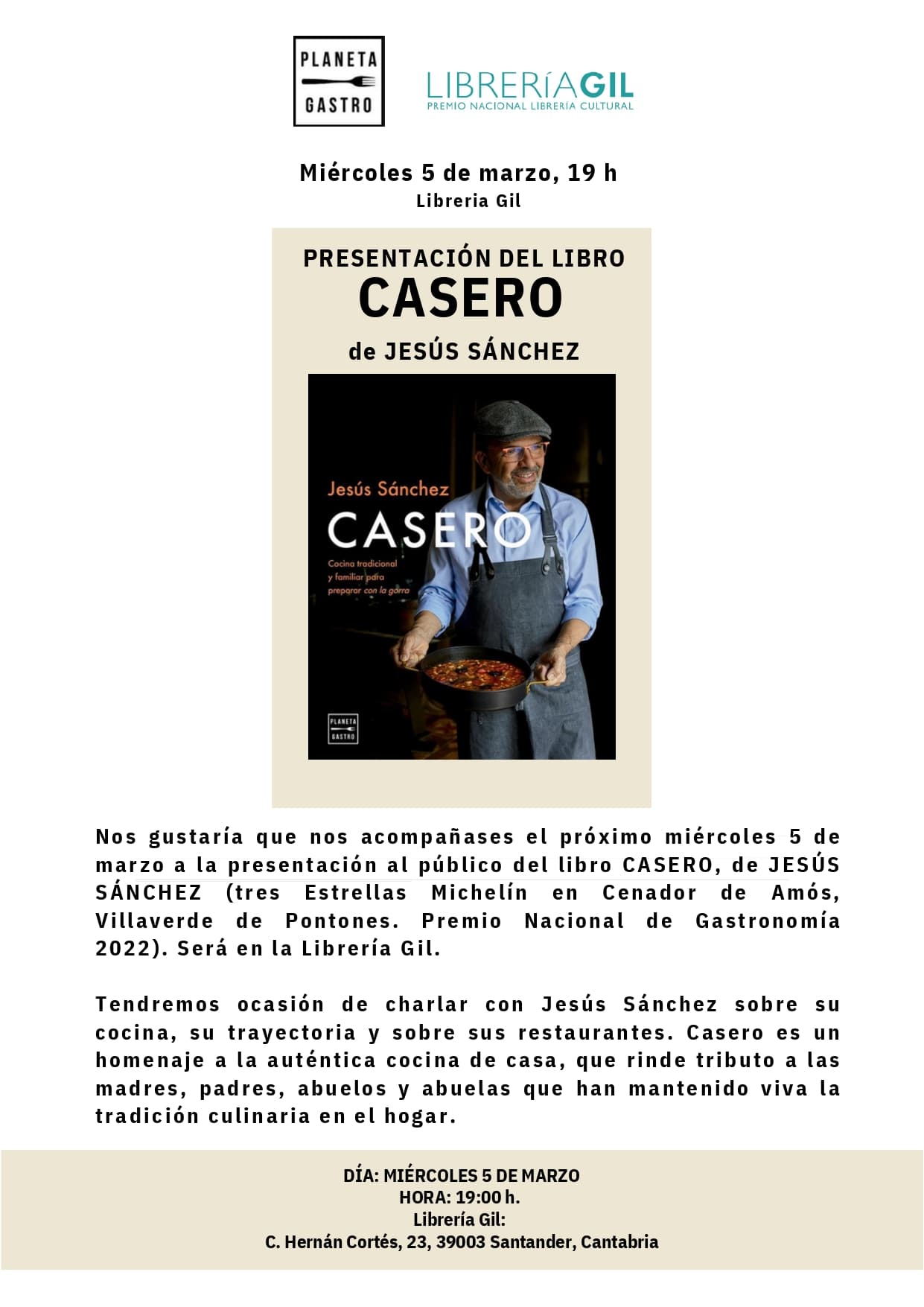 Jesús Sánchez presenta su libro "Casero"