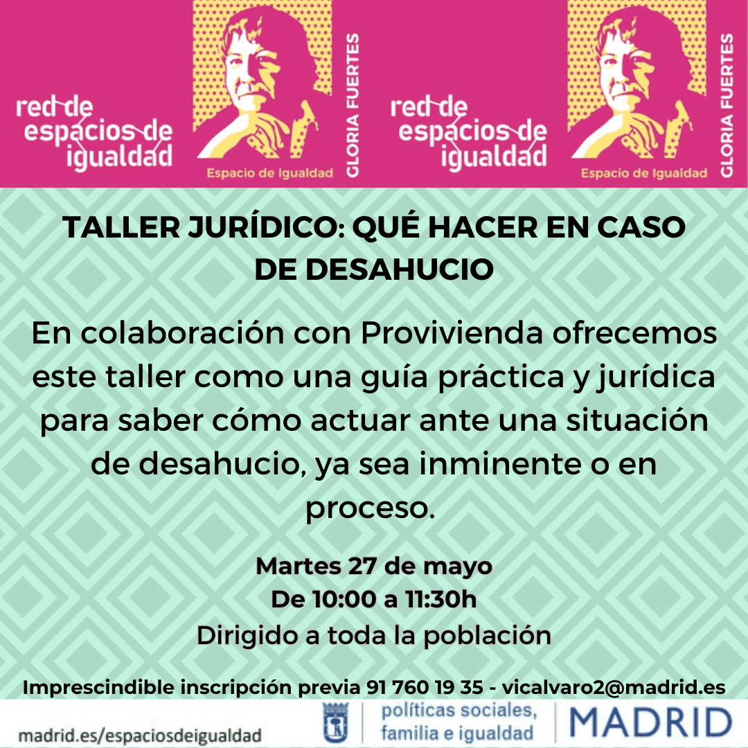 Qué hacer en caso de desahucio. Taller jurídico