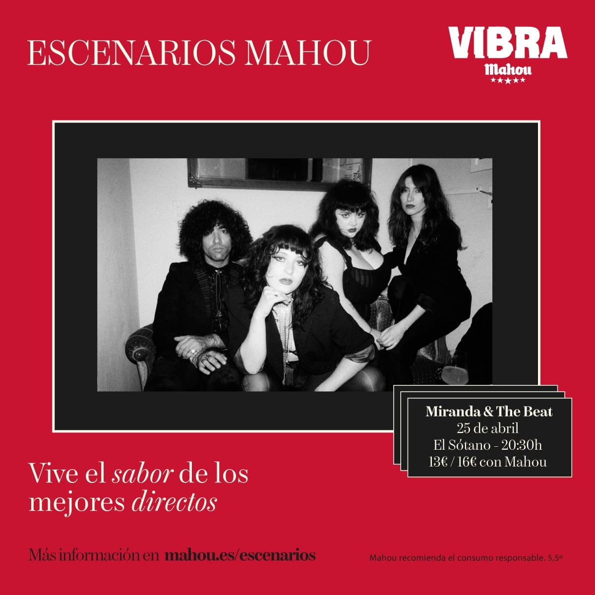 Aniversario El Sotano – Escenarios Vibra Mahou: Miranda & The Beat + Twin Ghost