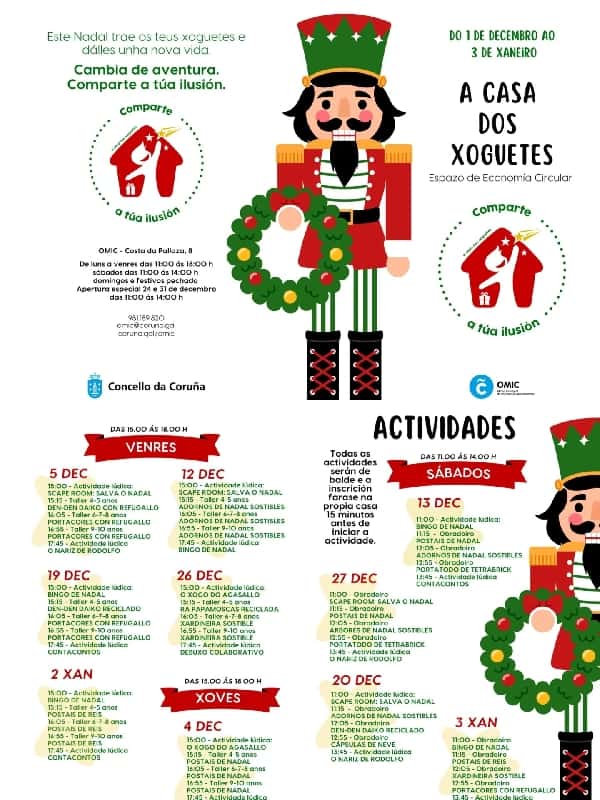 Bingo de Nadal, talleres y actividad final de Nadal