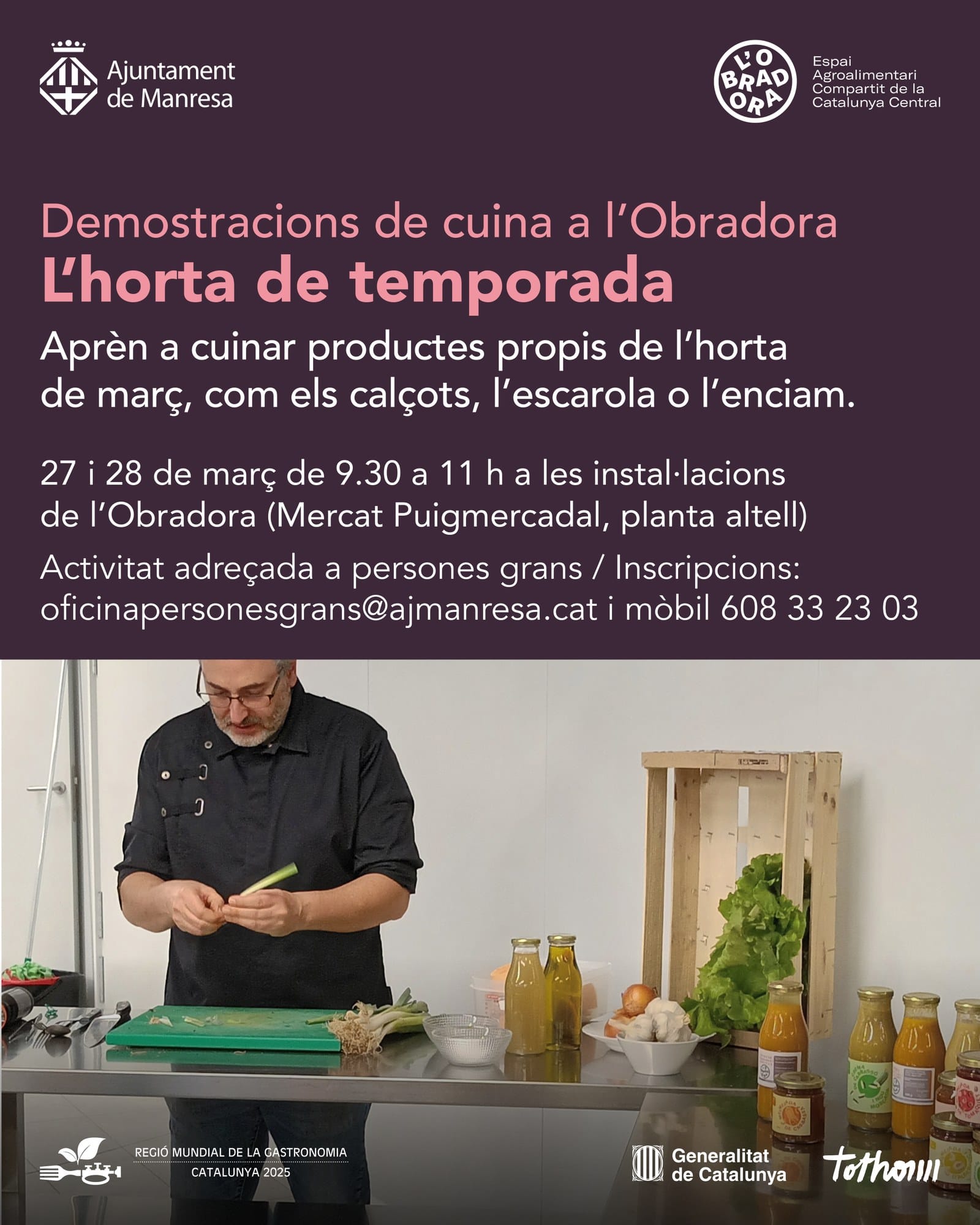 Demostració de cuina a l'Obradora: L'horta de temporada