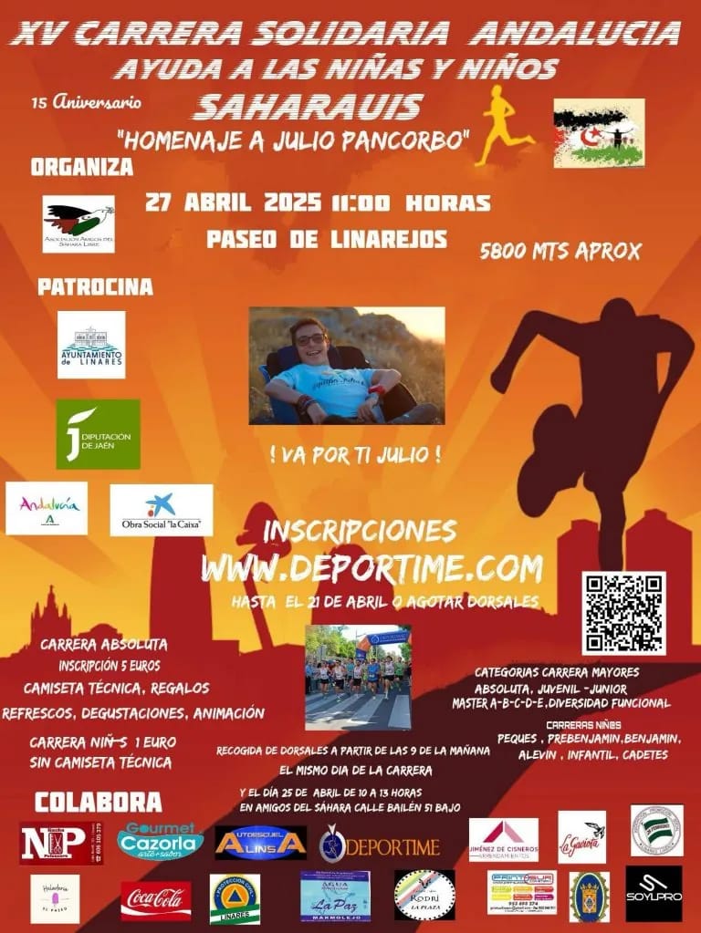 XV Carrera solidaria Andalucía ayuda a las niñas y niños Saharauis “Homenaje a Julio Pancorbo”