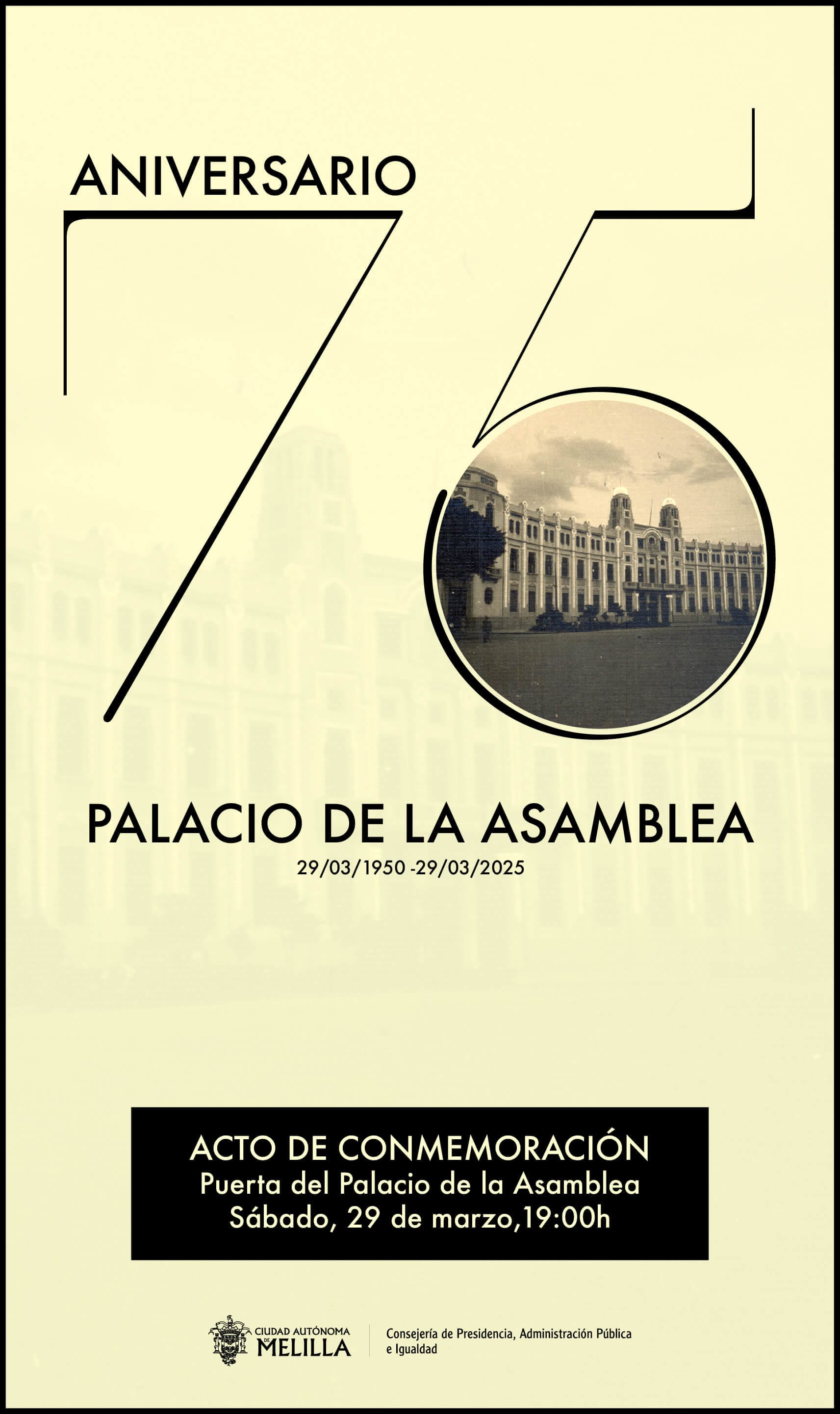 75 Aniversario del Palacio de la Asamblea de Melilla