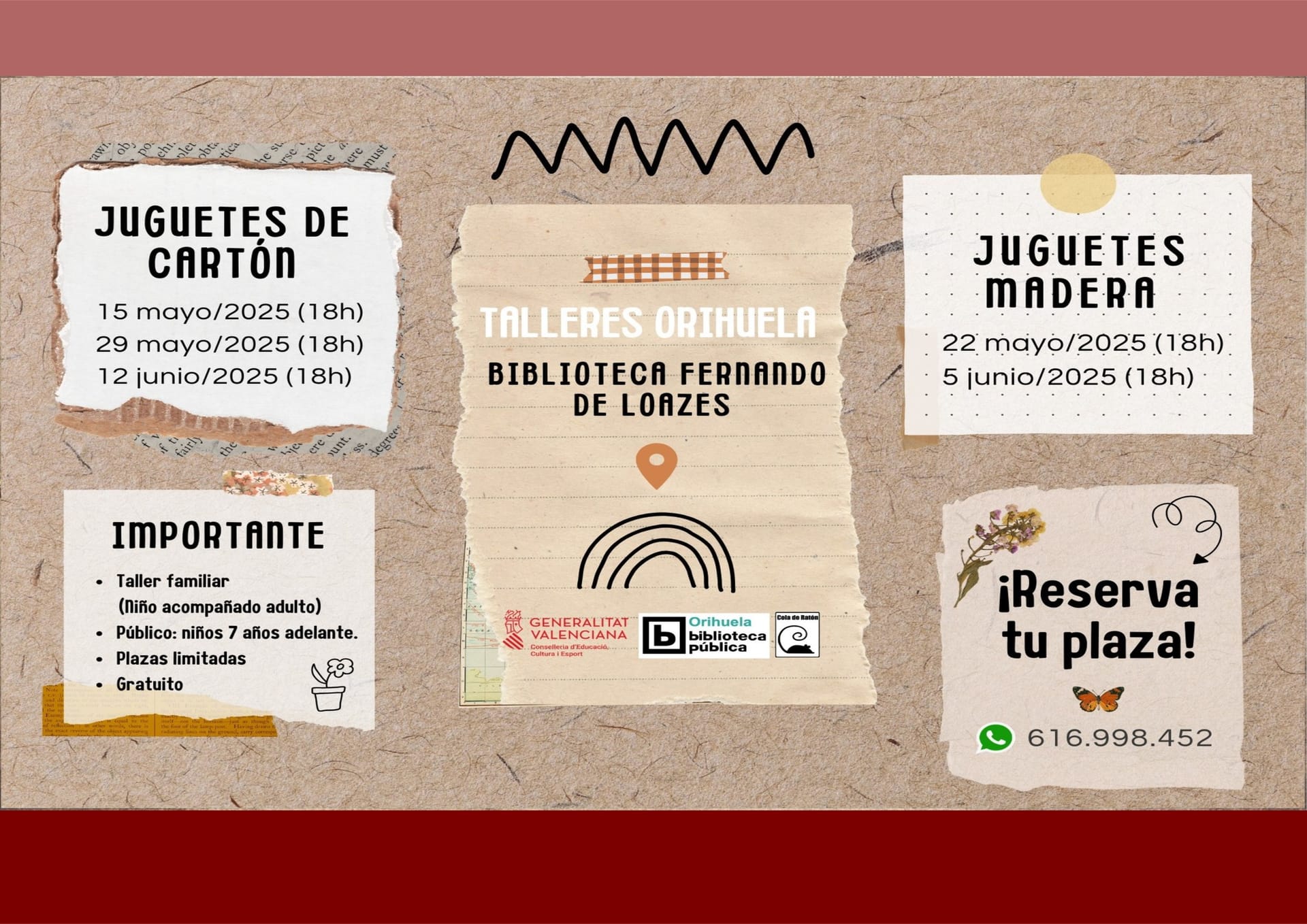 Taller familiar gratuito de juguetes de cartón