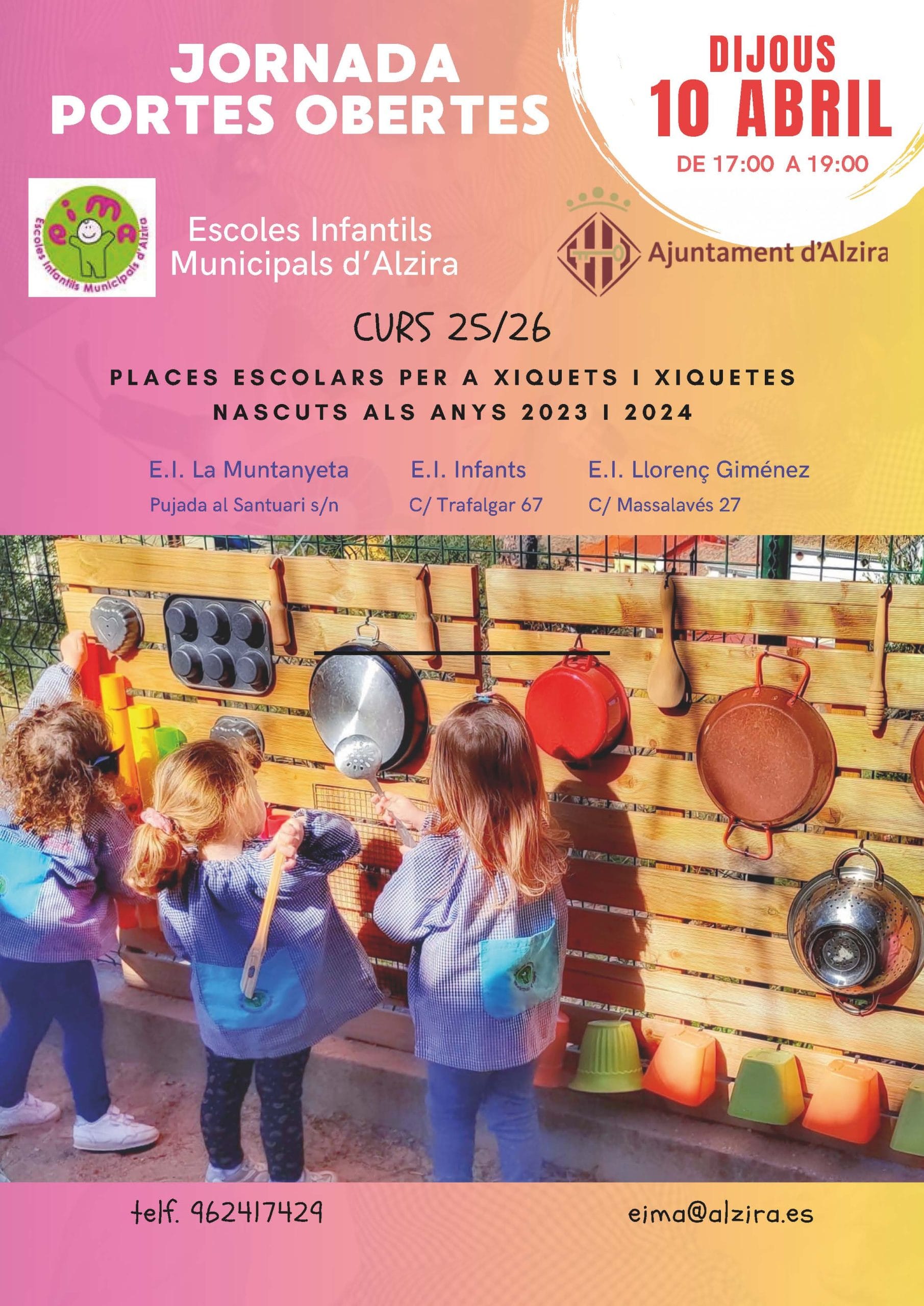 Jornada de Puertas Abiertas en Escoletes Municipales