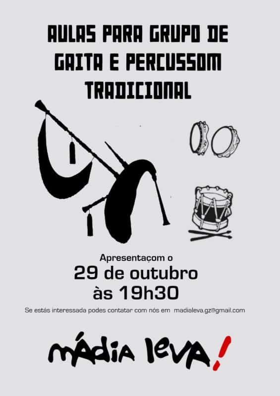 Primeira reuniom para aulas de gaita e percussom tradicional