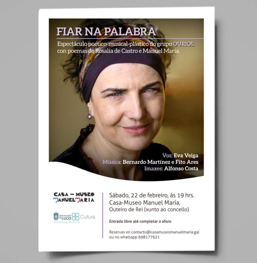 Eva Veiga recita poemas de Rosalía de Castro e Manuel María