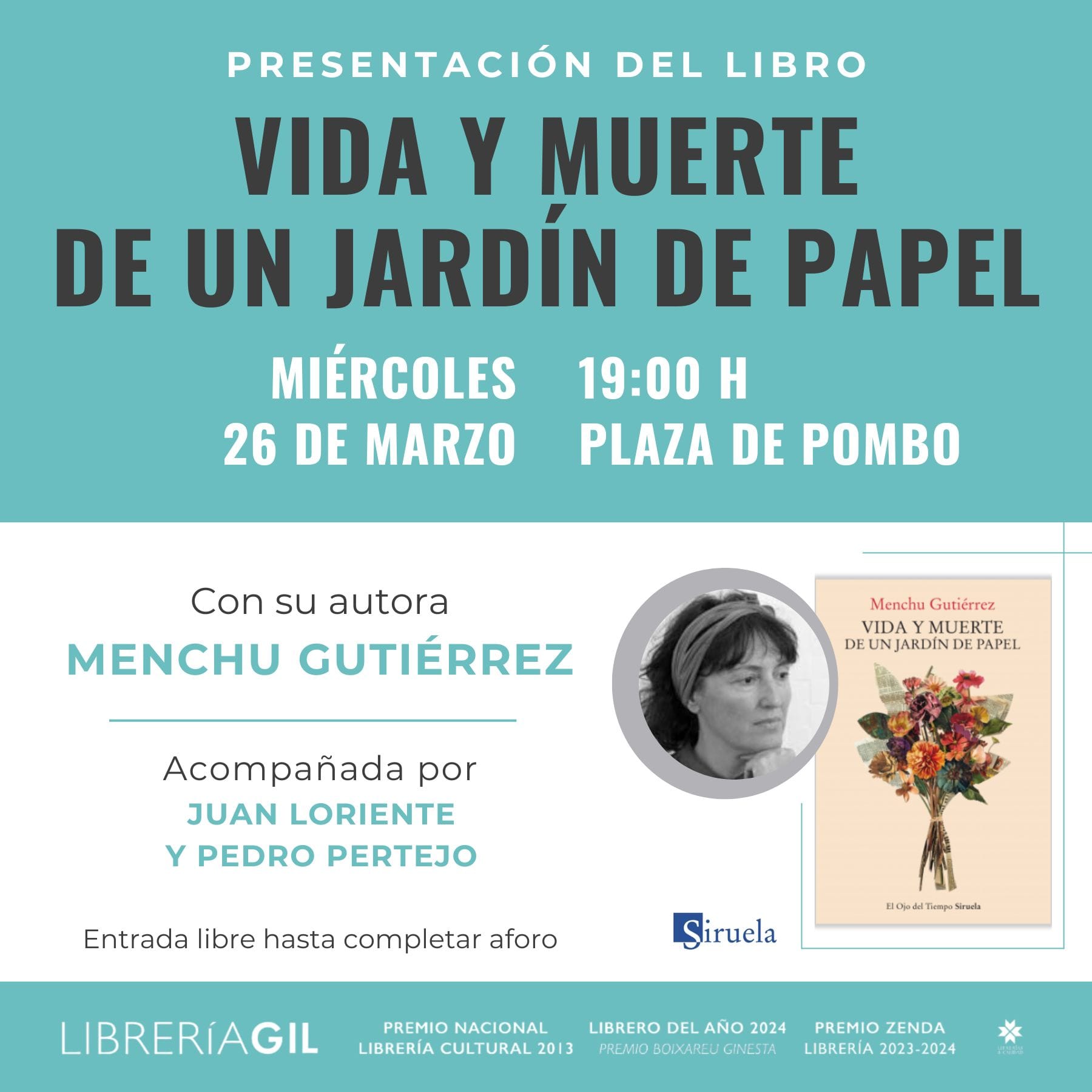 Presentación de "Vida y muerte de un jardín de papel", de Menchu Gutiérrez
