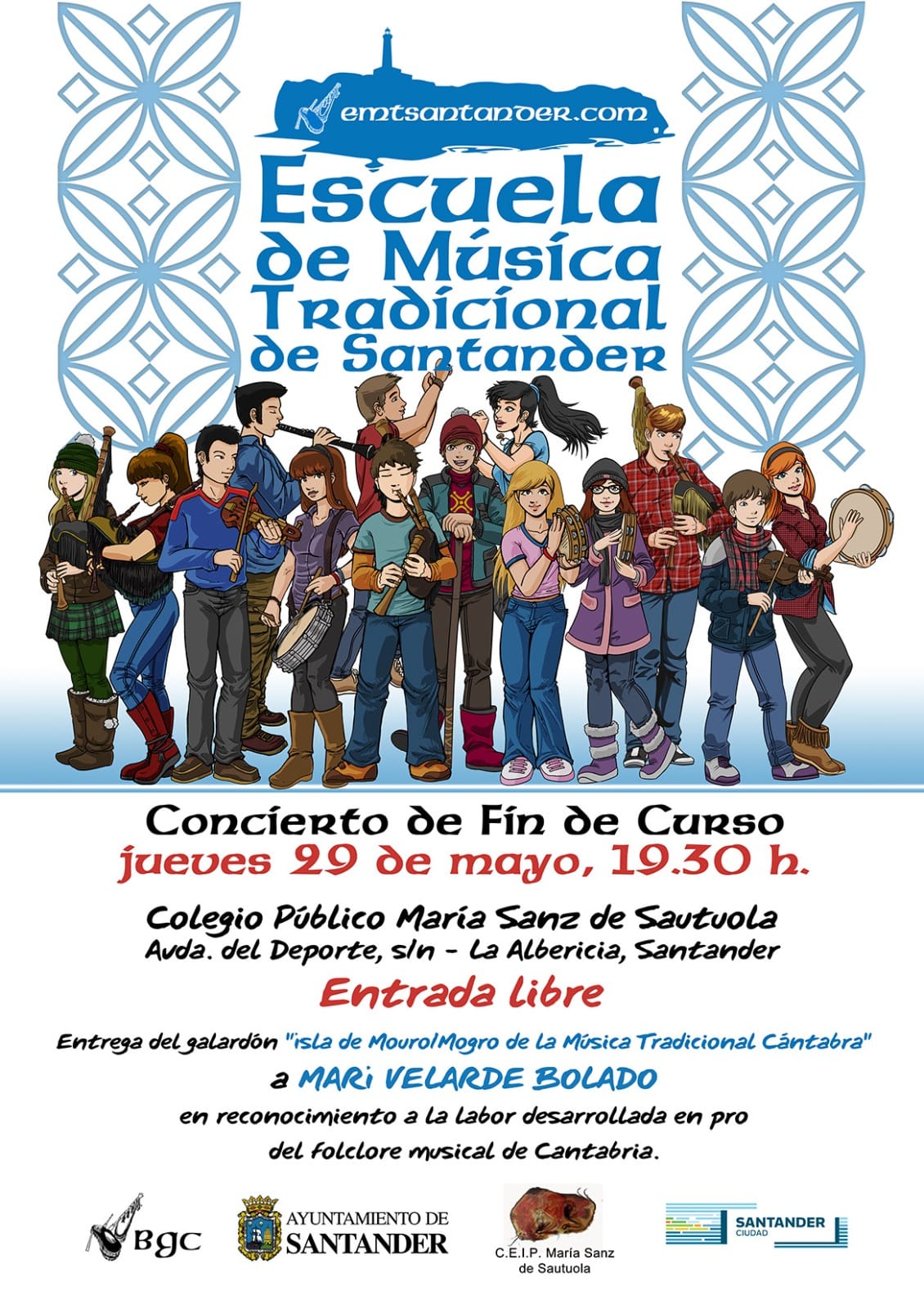 Concierto de fin de curso de la Escuela de Música Tradicional de Santander