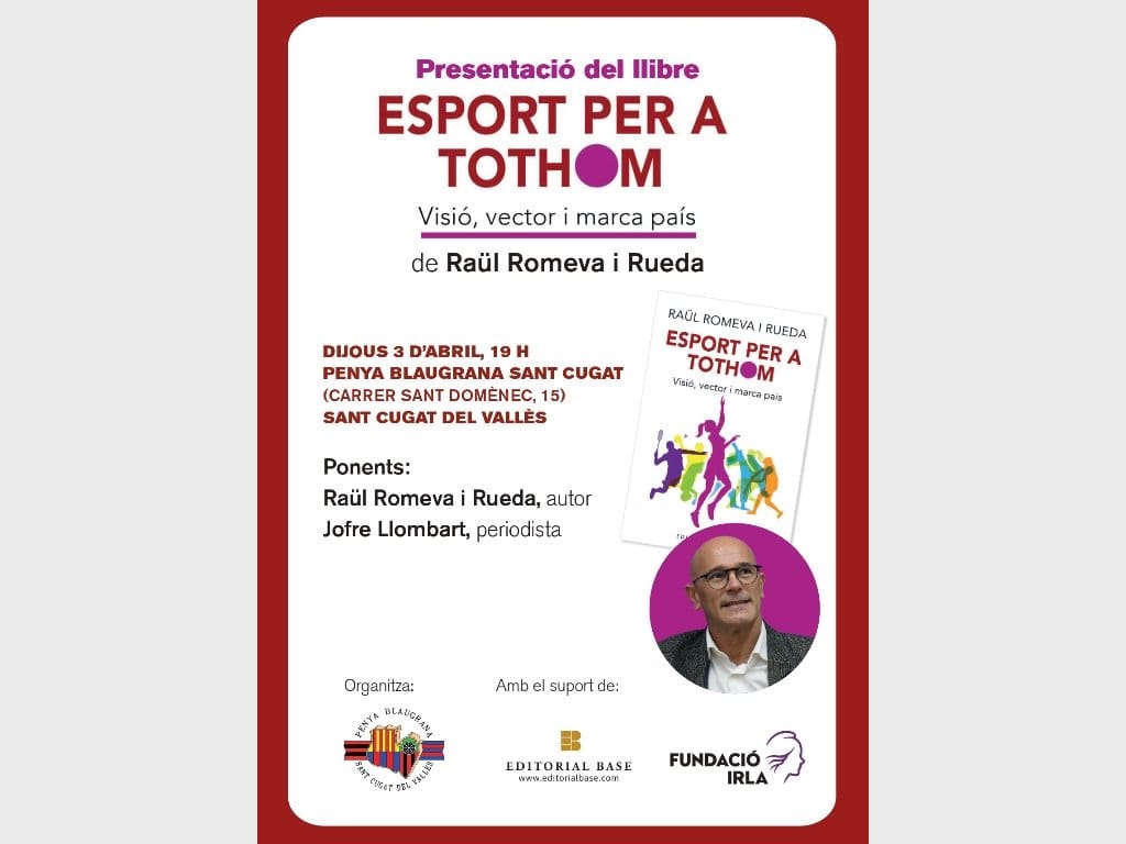 Presentació del llibre: Esport per a tothom. Visió, vector i marca país