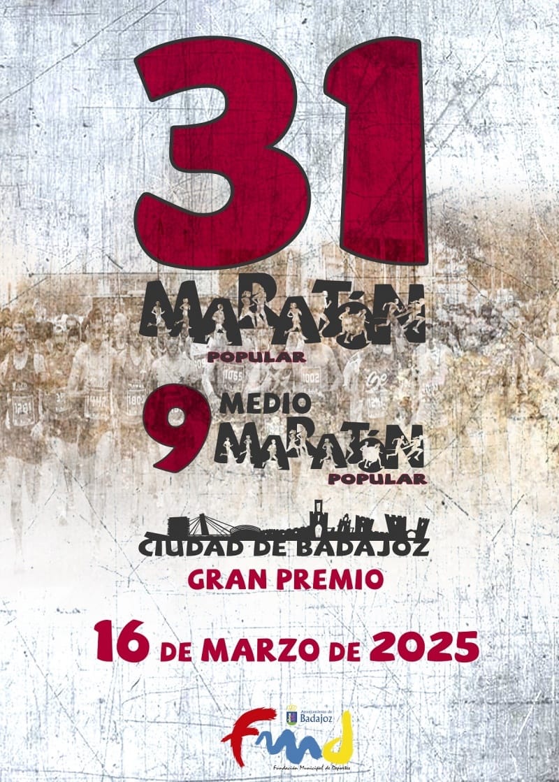 31º Maratón Popular Y 9º Medio Maratón Popular ‘Ciudad de Badajoz’ 2025