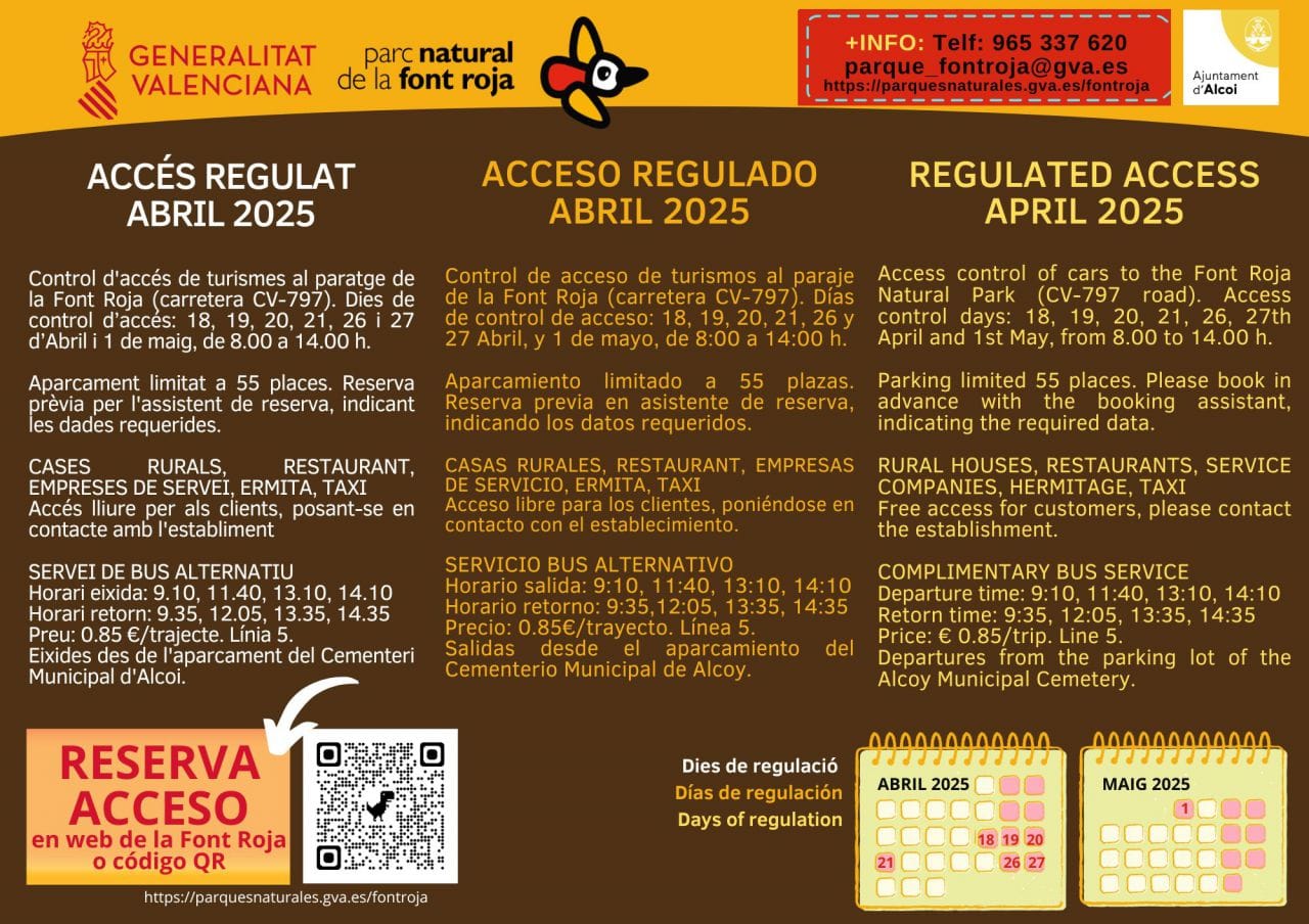 Regulación acceso al área del Santuario de la Font Roja
