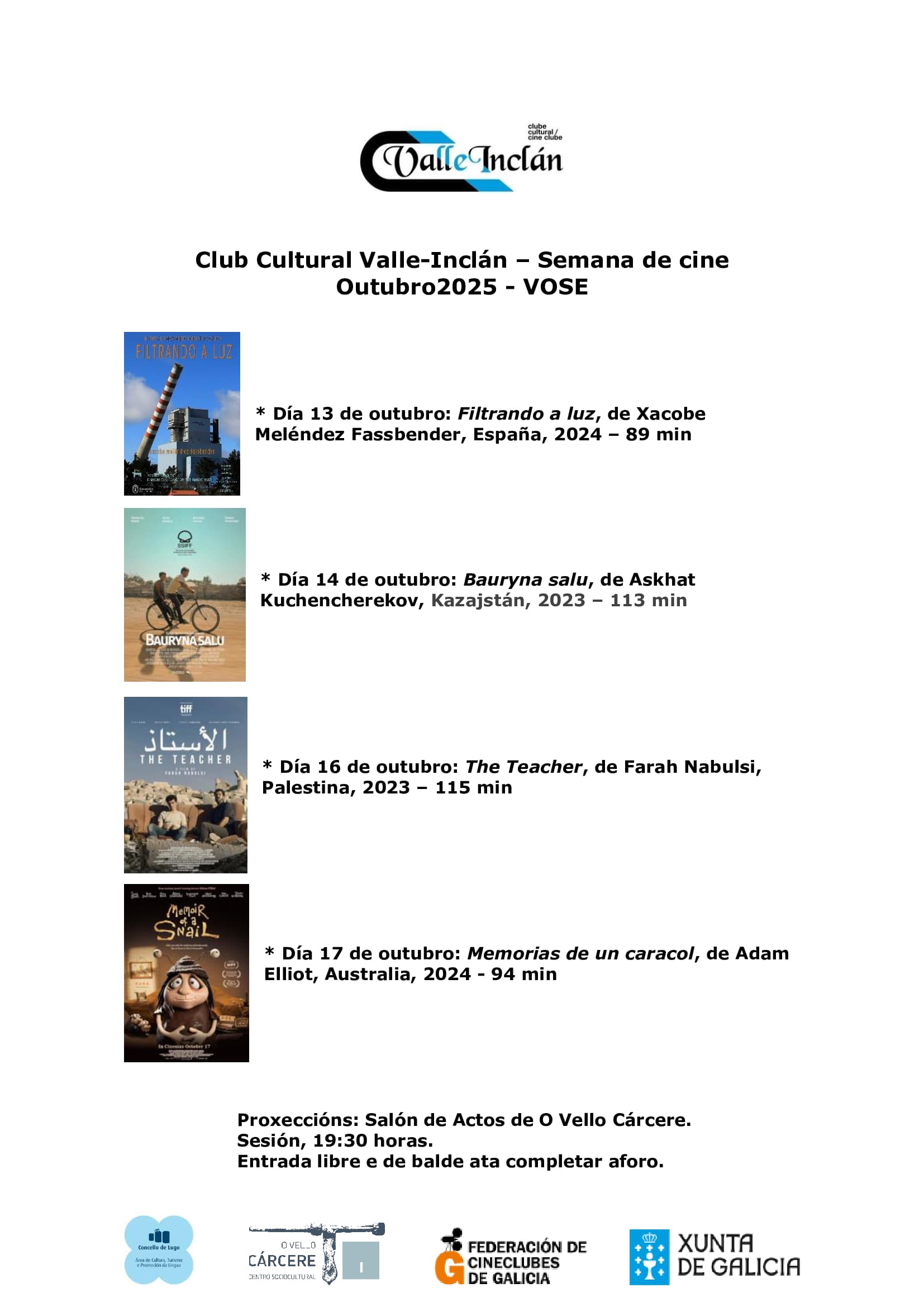 Semana de cine Outubro 2025 - VOSE