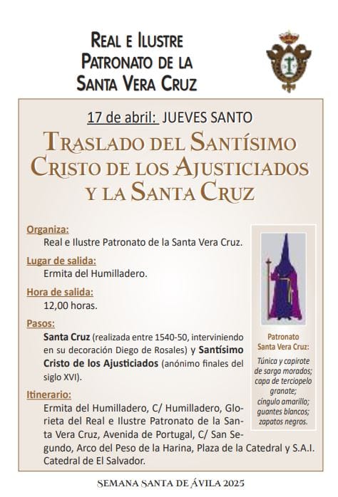 Semana Santa 2025. Traslado del Santísimo Cristo de los Ajusticiados y la Santa Cruz