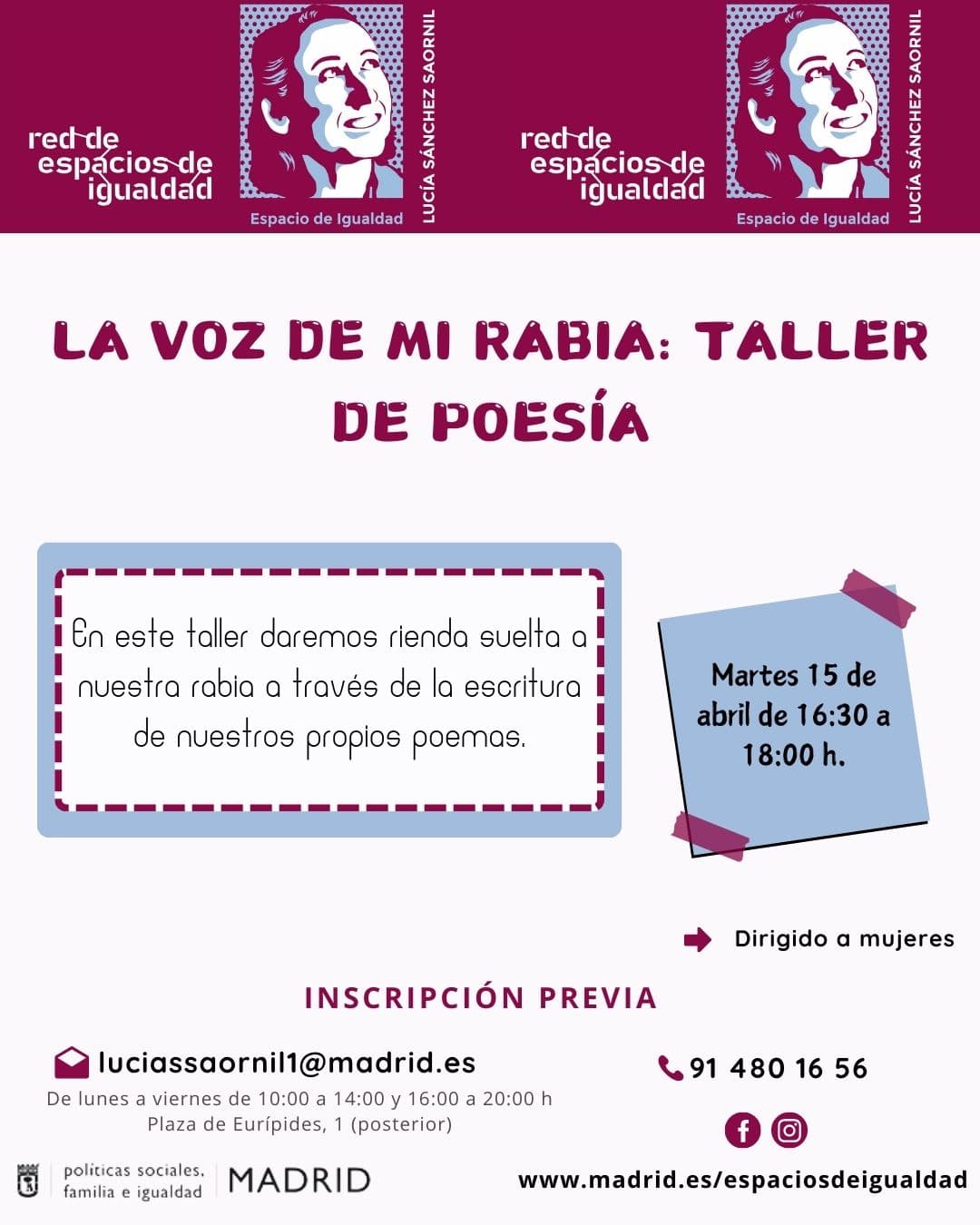 La voz de mi rabia: taller de poesĂa