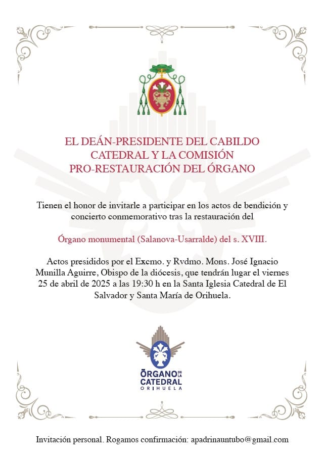 Concierto conmemorativo tras la restauraci贸n del 贸rgano monumental del siglo XVIII de la Catedral