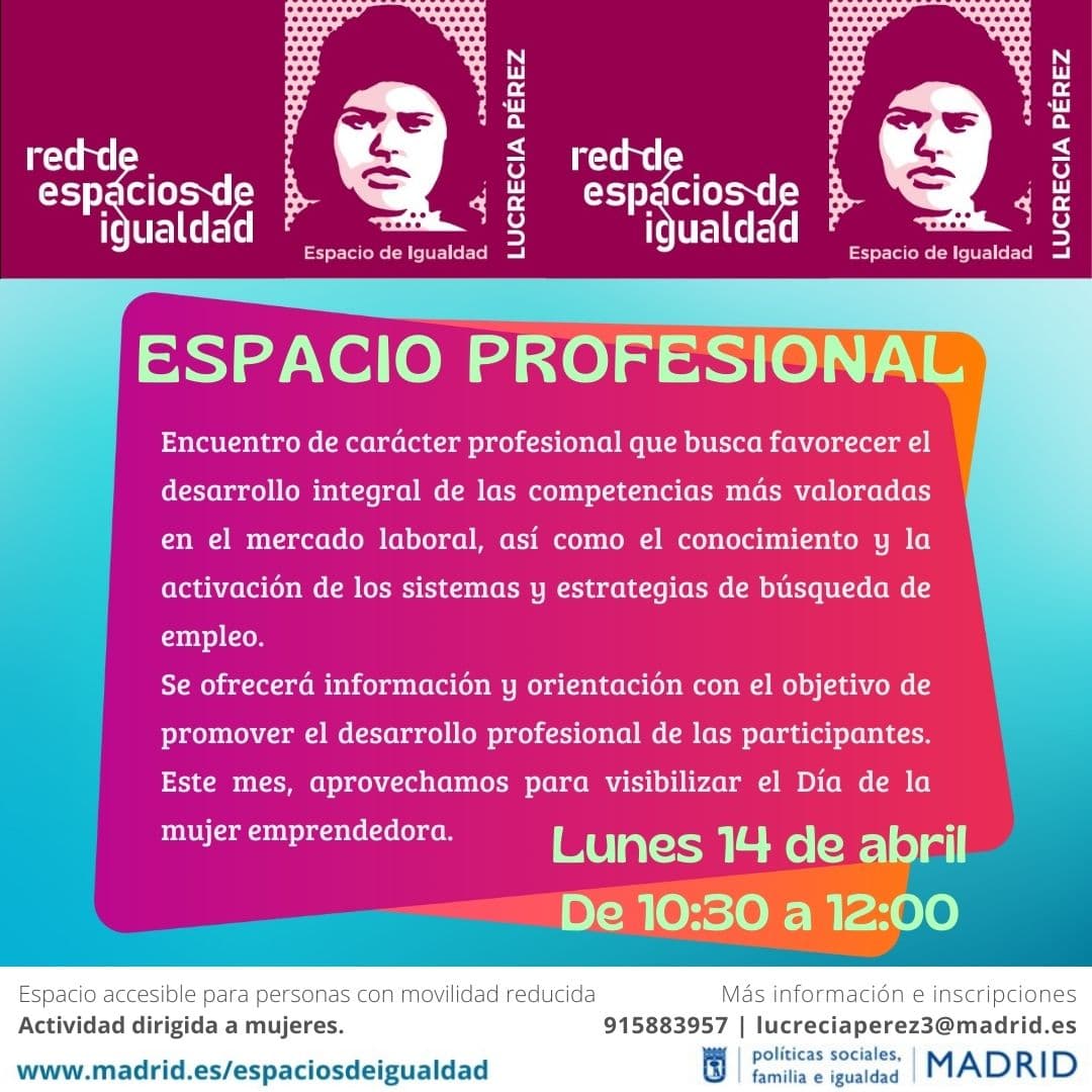 Espacio profesional en el Espacio de Igualdad Lucrecia Pérez