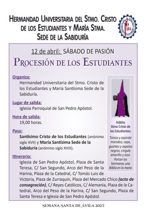 Semana Santa 2025. Procesión de los Estudiantes